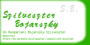 szilveszter bojarszky business card